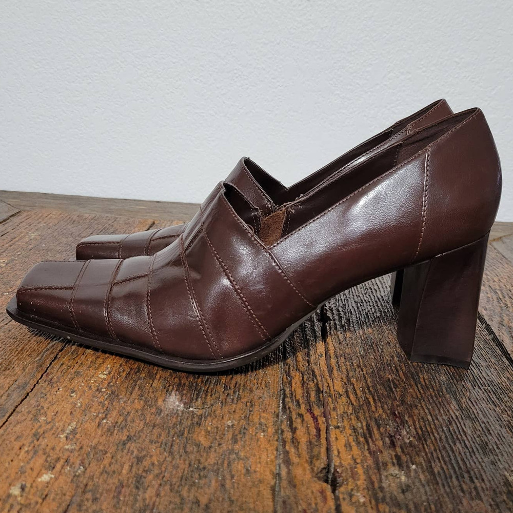 Dibia 'Justice' Square Toe Brown Leather Side Zip… - image 2